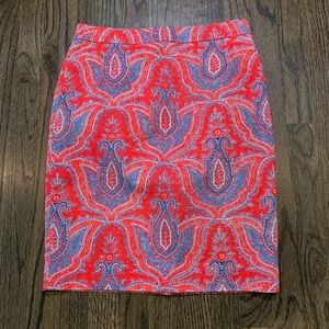 NWOT JCrew - No. 2 pencil skirt in raj paisley